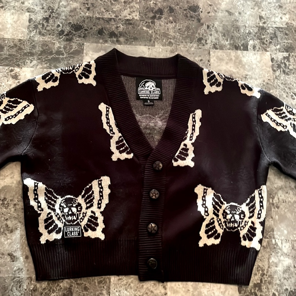 Lurking Class black skull butterfly cardigan